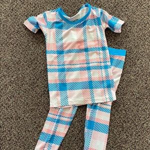 Little Sleepies 3t two piece rosy plaid pjs nwt